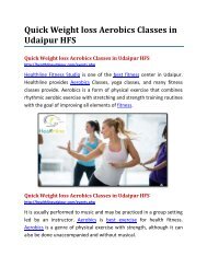 Quick Weight loss Aerobics Classes in Udaipur HFS