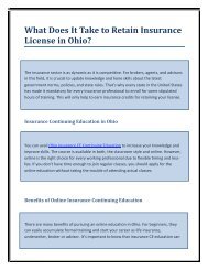 What Does It Take to Retain Insurance License in Ohio