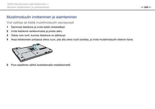 Sony VGN-FW46Z - VGN-FW46Z Mode d'emploi Finlandais