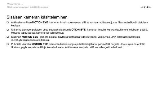 Sony VGN-FW46Z - VGN-FW46Z Mode d'emploi Finlandais