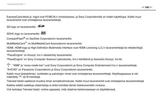 Sony VGN-FW46Z - VGN-FW46Z Mode d'emploi Finlandais