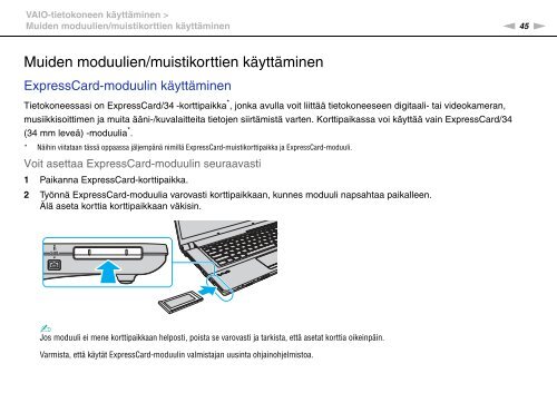 Sony VGN-FW46Z - VGN-FW46Z Mode d'emploi Finlandais