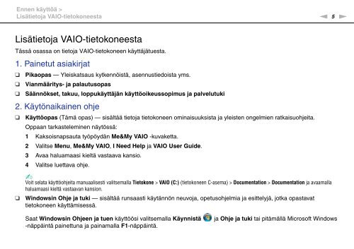 Sony VGN-FW46Z - VGN-FW46Z Mode d'emploi Finlandais