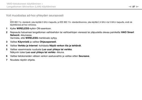 Sony VGN-FW46Z - VGN-FW46Z Mode d'emploi Finlandais