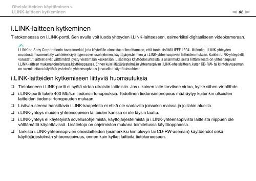 Sony VGN-FW46Z - VGN-FW46Z Mode d'emploi Finlandais