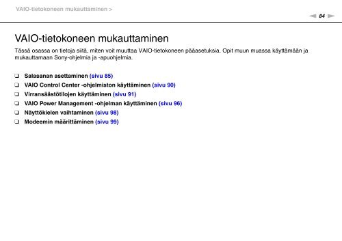 Sony VGN-FW46Z - VGN-FW46Z Mode d'emploi Finlandais