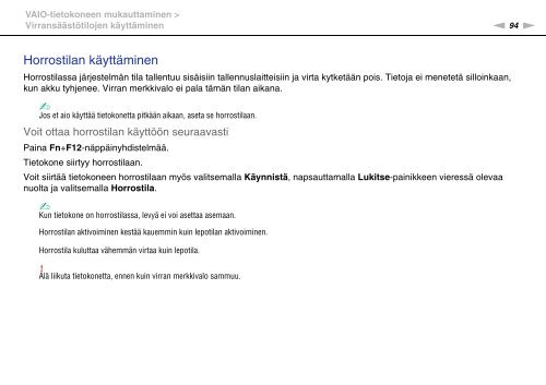 Sony VGN-FW46Z - VGN-FW46Z Mode d'emploi Finlandais