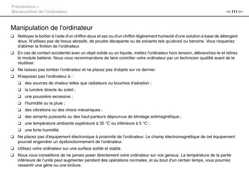 Sony VGN-FW46Z - VGN-FW46Z Mode d'emploi