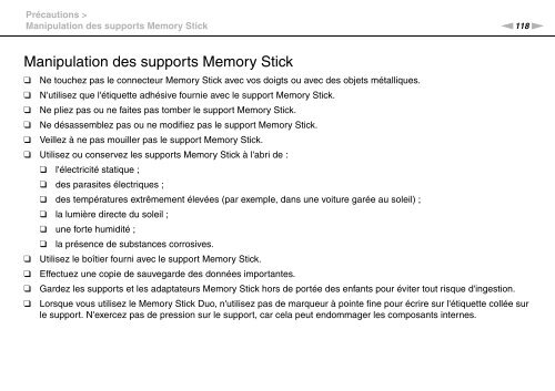 Sony VGN-FW46Z - VGN-FW46Z Mode d'emploi