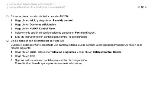 Sony VGN-FW46Z - VGN-FW46Z Mode d'emploi Espagnol