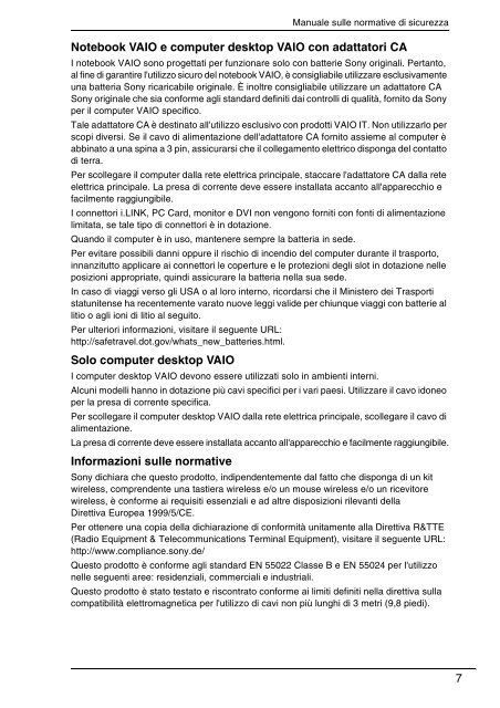 Sony VGN-FW46Z - VGN-FW46Z Documents de garantie Italien