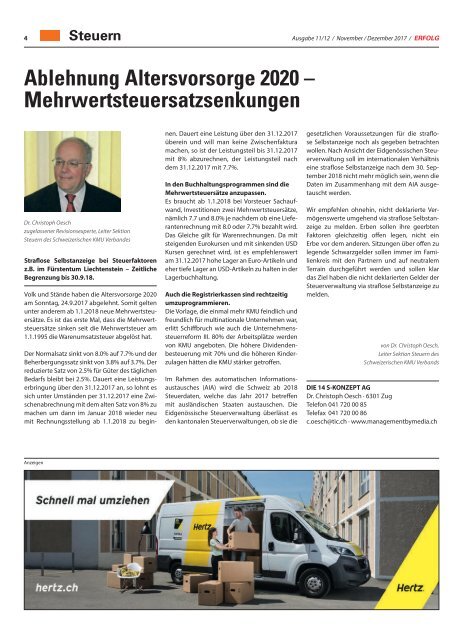 Erfolg_Ausgabe Nr. 11-12 - Nov/Dez 2017