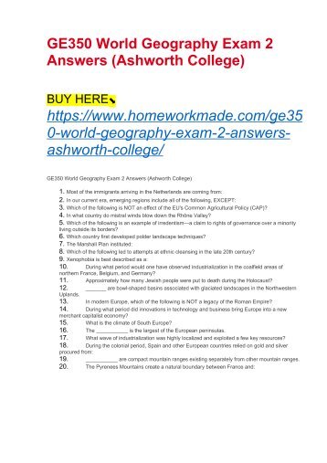 College homework answers geography
