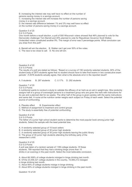 MA260 Statistical Analysis Online Exam 1 Answers (Ashworth College)