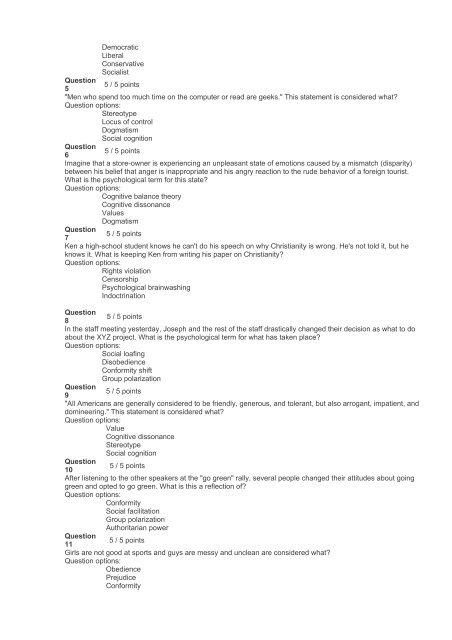 PS380 Multicultural Psychology Exam 8 Answers (Ashworth College)