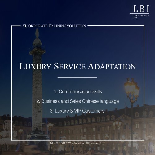 LBI Corporate Training Solution: Luxury Service Adaptation