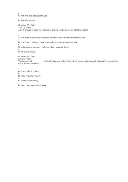 PS420 Learning Theories Exam 5 Part 2 Answers (Ashworth College)