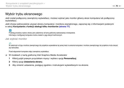 Sony VGN-FW46Z - VGN-FW46Z Mode d'emploi Polonais