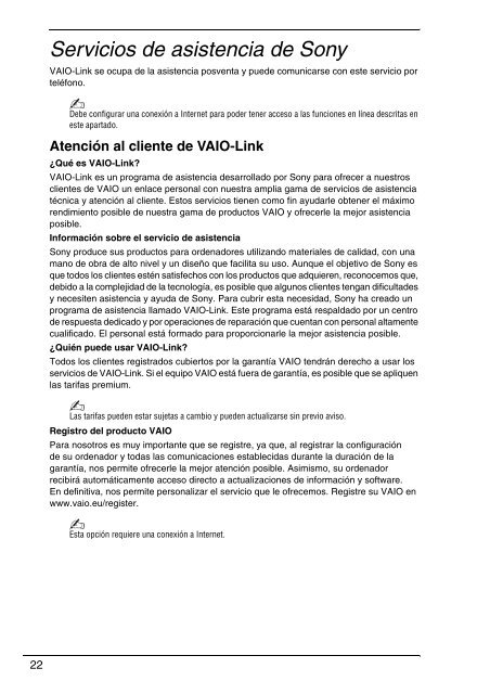 Sony VGN-FW46Z - VGN-FW46Z Documents de garantie Espagnol