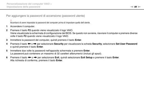 Sony VGN-FW46Z - VGN-FW46Z Mode d'emploi Italien