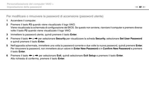 Sony VGN-FW46Z - VGN-FW46Z Mode d'emploi Italien