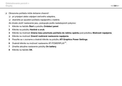 Sony VGN-FW46Z - VGN-FW46Z Mode d'emploi Slovaque