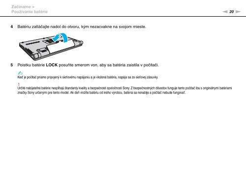 Sony VGN-FW46Z - VGN-FW46Z Mode d'emploi Slovaque