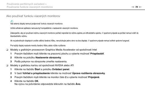 Sony VGN-FW46Z - VGN-FW46Z Mode d'emploi Slovaque