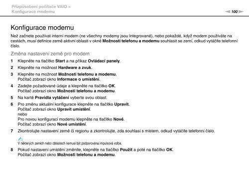 Sony VGN-FW46Z - VGN-FW46Z Mode d'emploi Tch&egrave;que