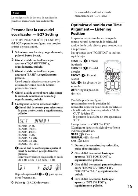 Sony CDX-GT560UI - CDX-GT560UI Mode d'emploi Espagnol