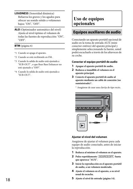 Sony CDX-GT560UI - CDX-GT560UI Mode d'emploi Espagnol