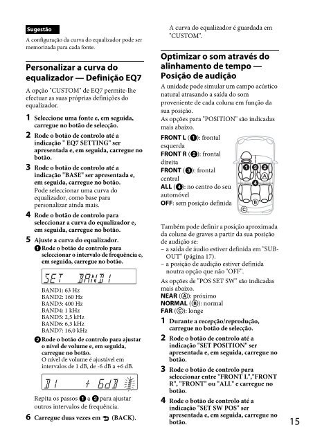 Sony CDX-GT560UI - CDX-GT560UI Mode d'emploi Portugais