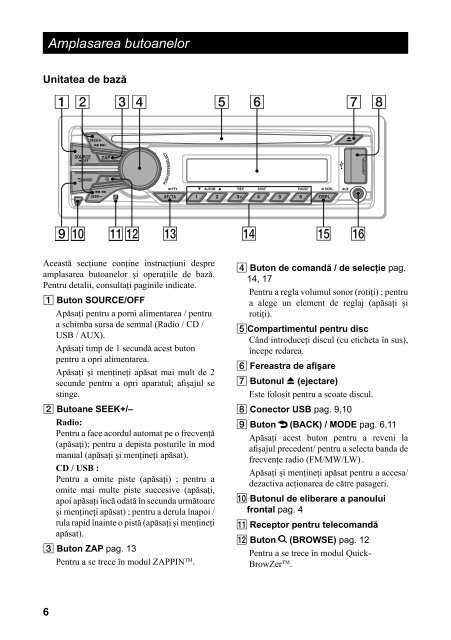 Sony CDX-GT560UI - CDX-GT560UI Mode d'emploi Roumain