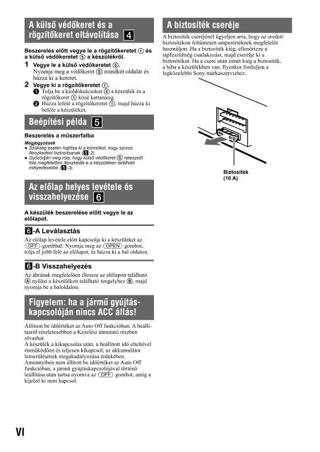 Sony CDX-GT560UI - CDX-GT560UI Mode d'emploi Hongrois