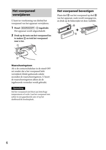 Sony CDX-GT560UI - CDX-GT560UI Consignes d&rsquo;utilisation N&eacute;erlandais