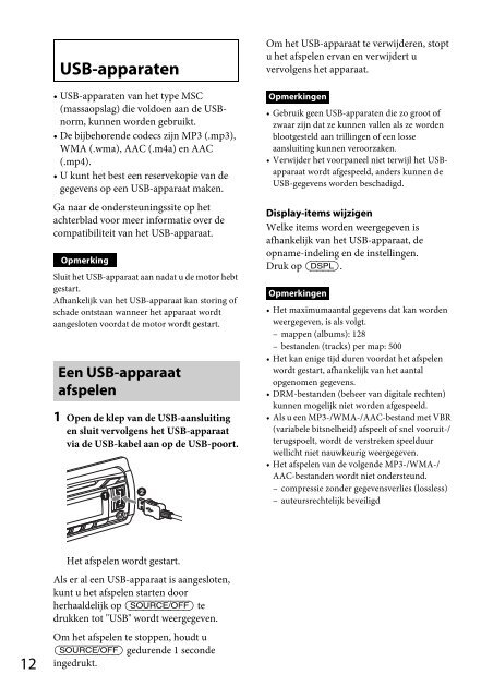Sony CDX-GT560UI - CDX-GT560UI Consignes d&rsquo;utilisation N&eacute;erlandais