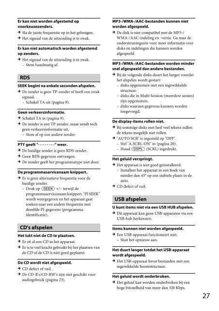 Sony CDX-GT560UI - CDX-GT560UI Consignes d&rsquo;utilisation N&eacute;erlandais