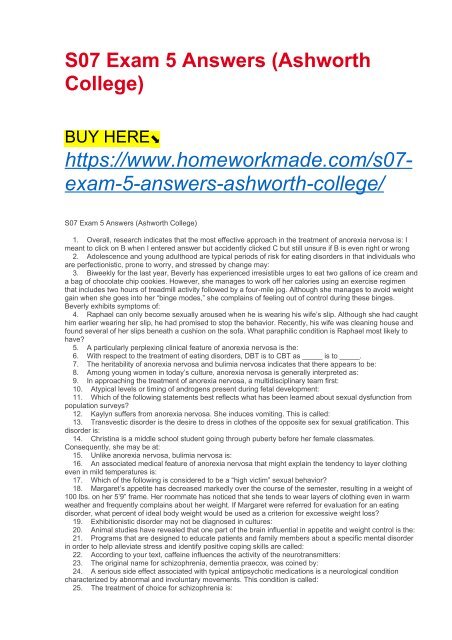 S07 Exam 5 Answers (Ashworth College)