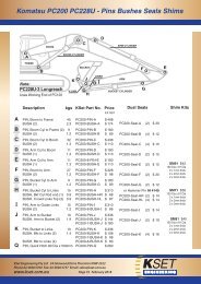 A Komatsu Excavators PC200 - PC220 - PC228U - PC220 - PC250 Pins Bushes Shims Dust Seals 72 - 73