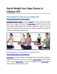 Quick Weight loss Yoga Classes in Udaipur HFS