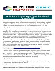 Aircraft Lubricant Market: Closer Look on Aircraft Lubricant and Other Fluid Critical to the Aviation Industry