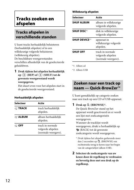 Sony CDX-GT44U - CDX-GT44U Consignes d&rsquo;utilisation Anglais