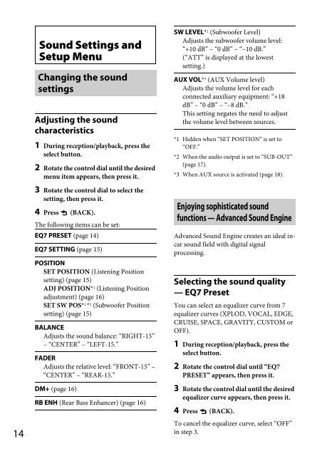 Sony CDX-GT44U - CDX-GT44U Consignes d&rsquo;utilisation Anglais