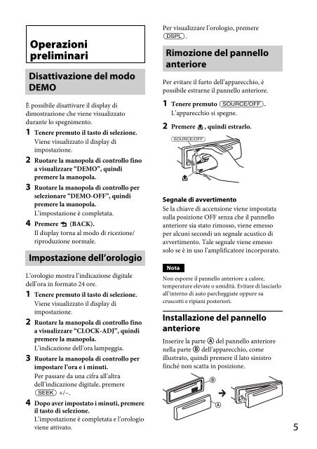 Sony CDX-GT44U - CDX-GT44U Consignes d&rsquo;utilisation Anglais