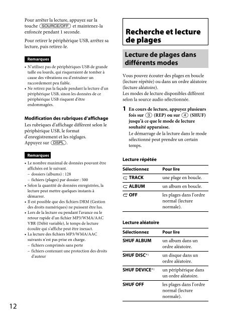 Sony CDX-GT44U - CDX-GT44U Consignes d&rsquo;utilisation Italien