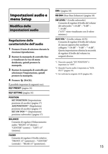 Sony CDX-GT44U - CDX-GT44U Consignes d&rsquo;utilisation Italien