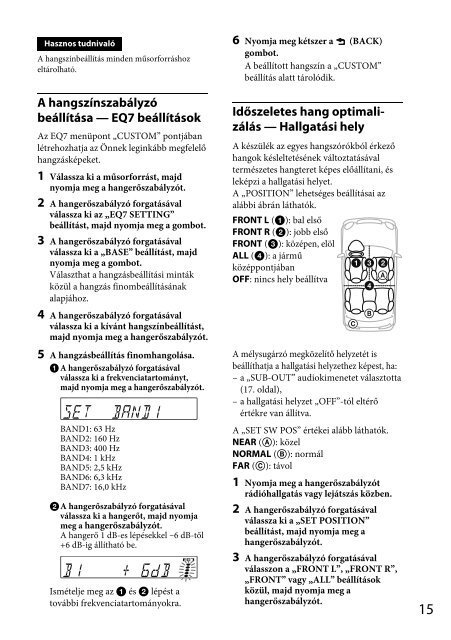 Sony CDX-GT44U - CDX-GT44U Mode d'emploi Hongrois