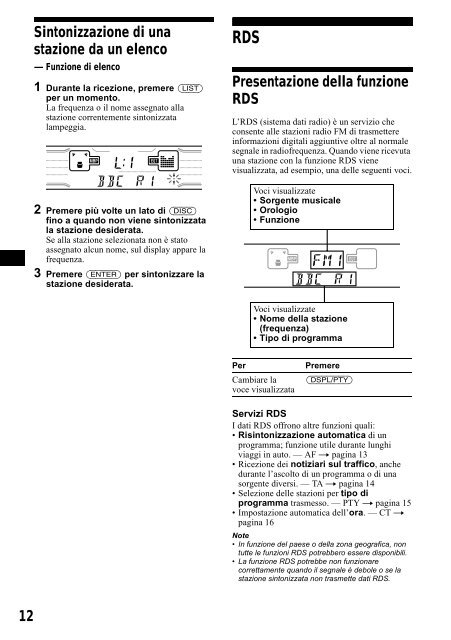 Sony XR-CA800 - XR-CA800 Consignes d&rsquo;utilisation Italien