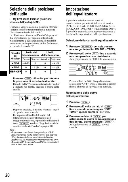 Sony XR-CA800 - XR-CA800 Consignes d&rsquo;utilisation Italien