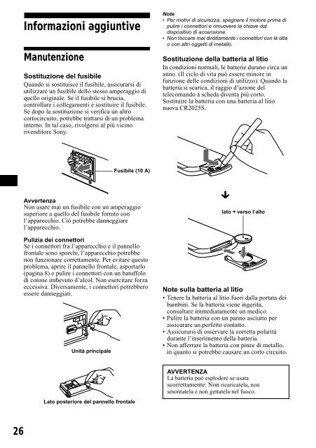 Sony XR-CA800 - XR-CA800 Consignes d&rsquo;utilisation Anglais